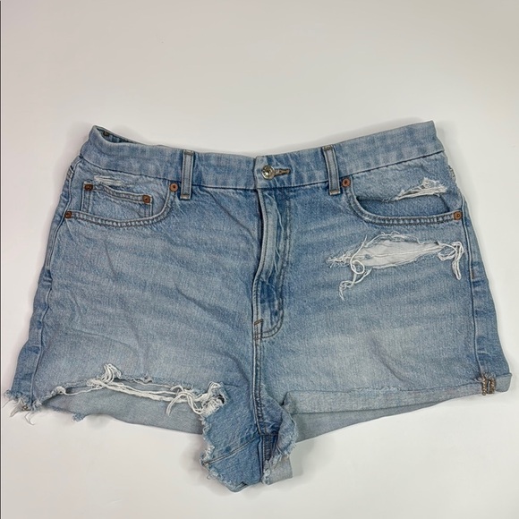 American Eagle Strigid Curvy 90s Boyfriend Denim Shorts Size 16 - Picture 1 of 8